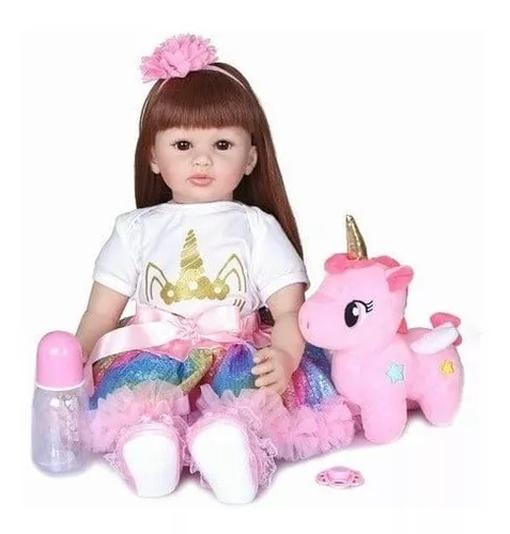Bebe Aspecto Realista Silicona + Accesorios Unicornio