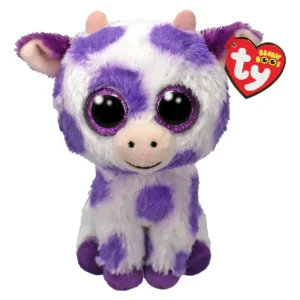 TY BEANIE BOOS ETHEL VACA CON MANCHAS VIOLETA REGULAR
