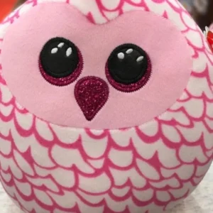 TY SQUISH-A-BOOS PINKY BÚHO ROSA 14