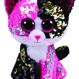 TY FLIPPABLES MALIBU GATO ROSADO/NEGRO MEDIANO