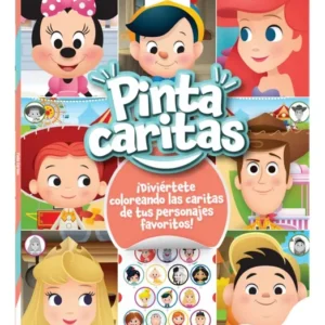 Libro De Colorear Con Stickers Pinta Caritas Disney Surtido